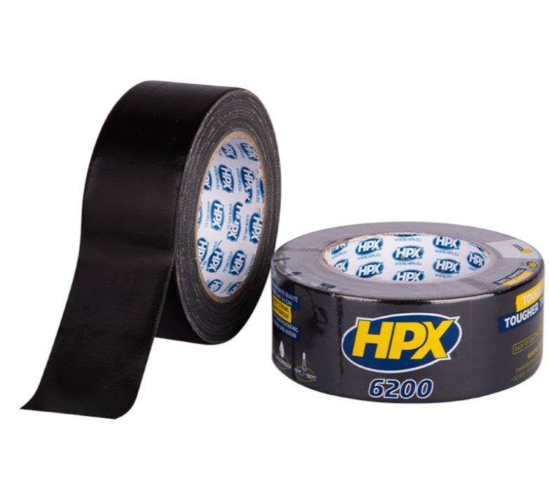 HPX duct tape 6200 pantsertape zwart 48mm 50 meter 