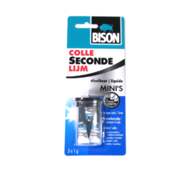 Bison secondelijm vloeibaar mini's 3 x 1 gram