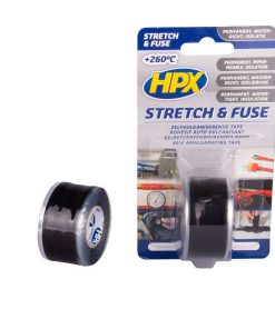 HPX Stretch & Fuse zelfvulkaniserende tape 25 mm x 3 meter zwart