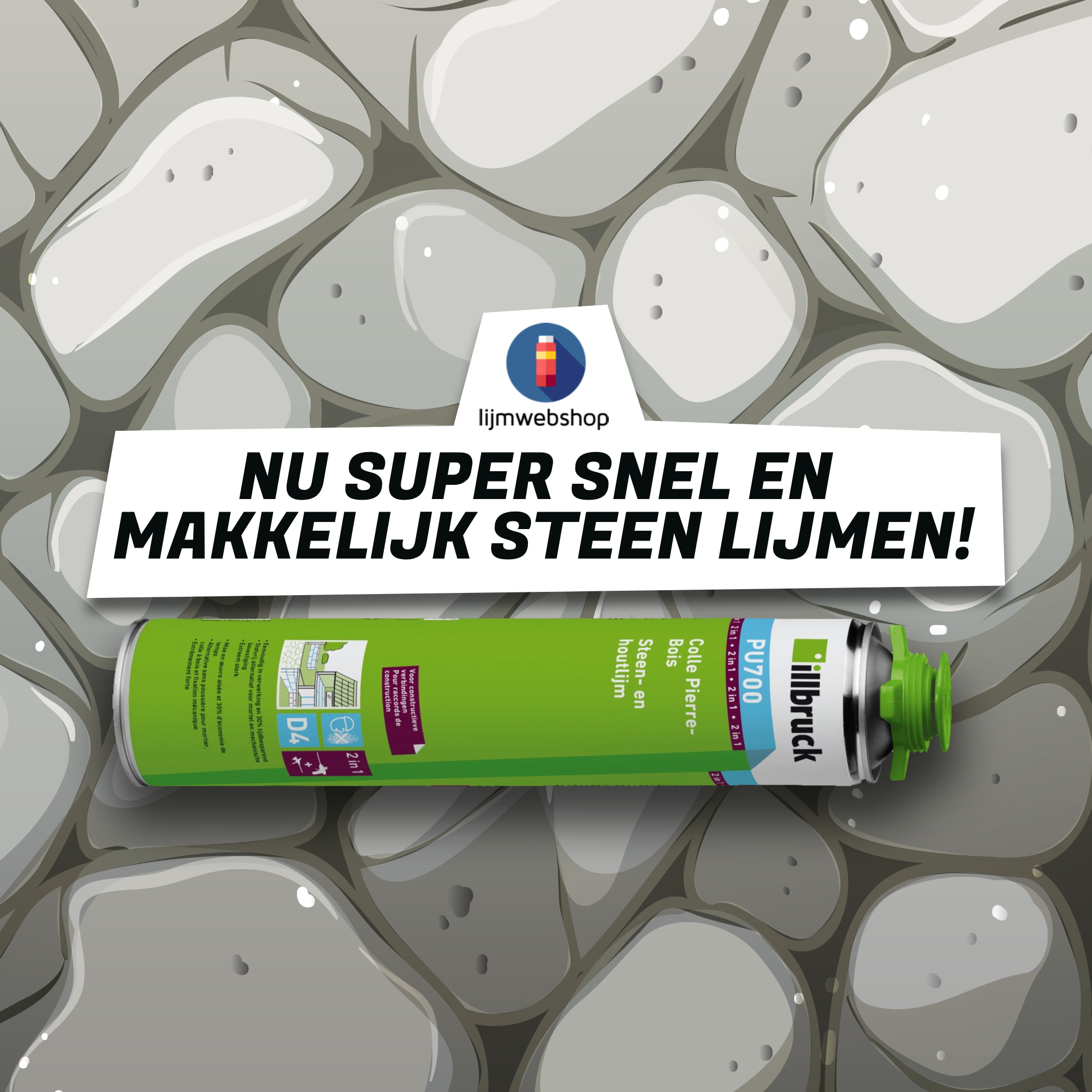 Nu super snel en makkelijk steen (Illbruck PU700) - Lijmwebshop.nl