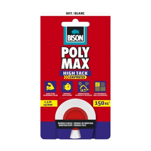 Bison Poly Max High Tack Express montagetape wit