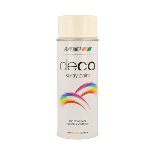 Motip 01600 Deco spuitlak RAL 9010 helderwit hoogglans 400 ml