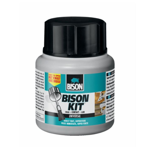 bison kit in potje met kwast, advies lijmwijzer